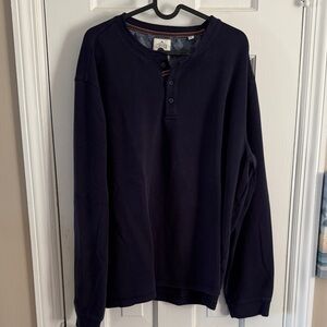 The Authentic Copper Oak Supply Brand Dark Blue Long Sleeve Henley